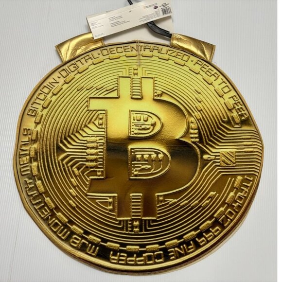 Bitcoin Crypto Money Halloween Costume OS Gold 1 Pc Tunic Pullover Adult Teen - Picture 5 of 5